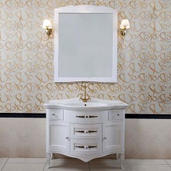 Мебель для ванной La Beaute Sabrina C белый глянец, фурнитура бронза