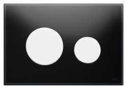 Кнопка смыва Tece Loop 9240654 черное стекло, кнопка белая