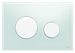 Кнопка смыва Tece Loop 9240651 зеленое стекло, кнопка белая