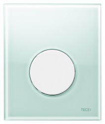 Кнопка смыва Tece Loop Urinal 9242651 зеленое стекло, кнопка белая